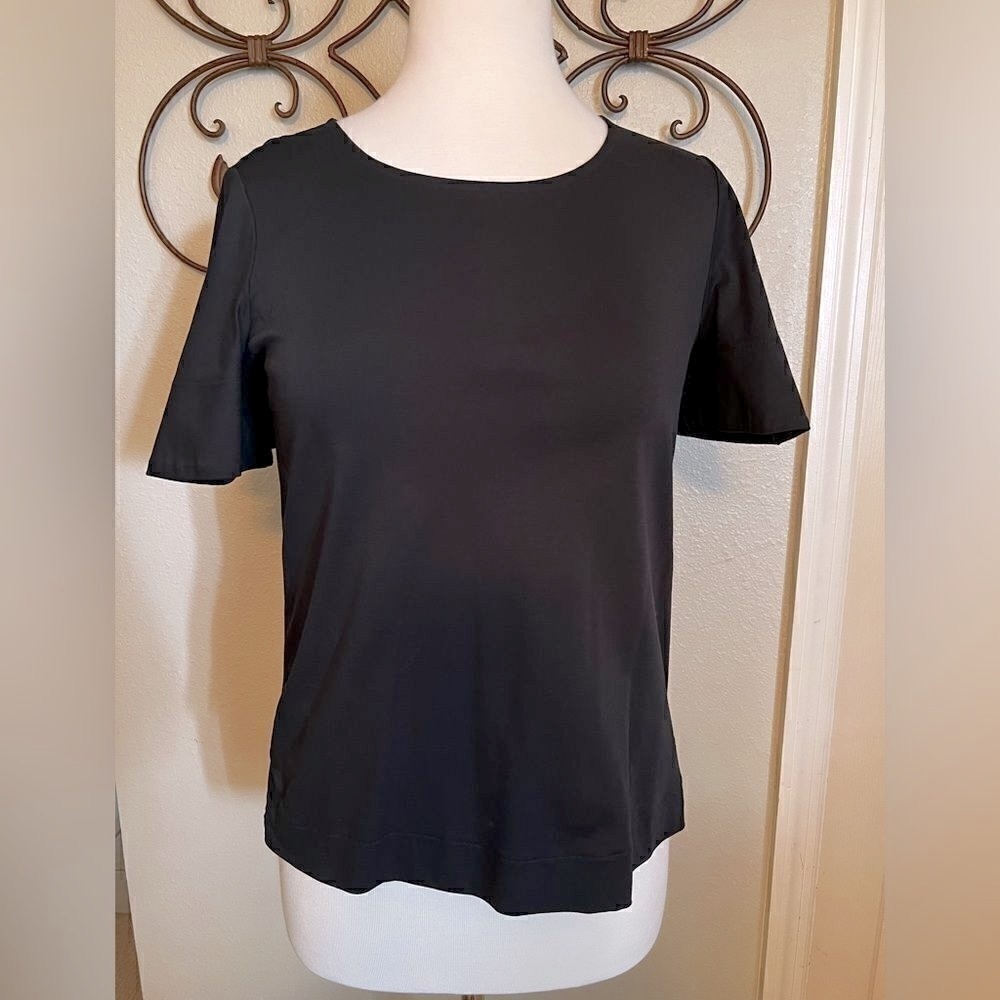 Ann Taylor SP black 100% cotton top NWOT